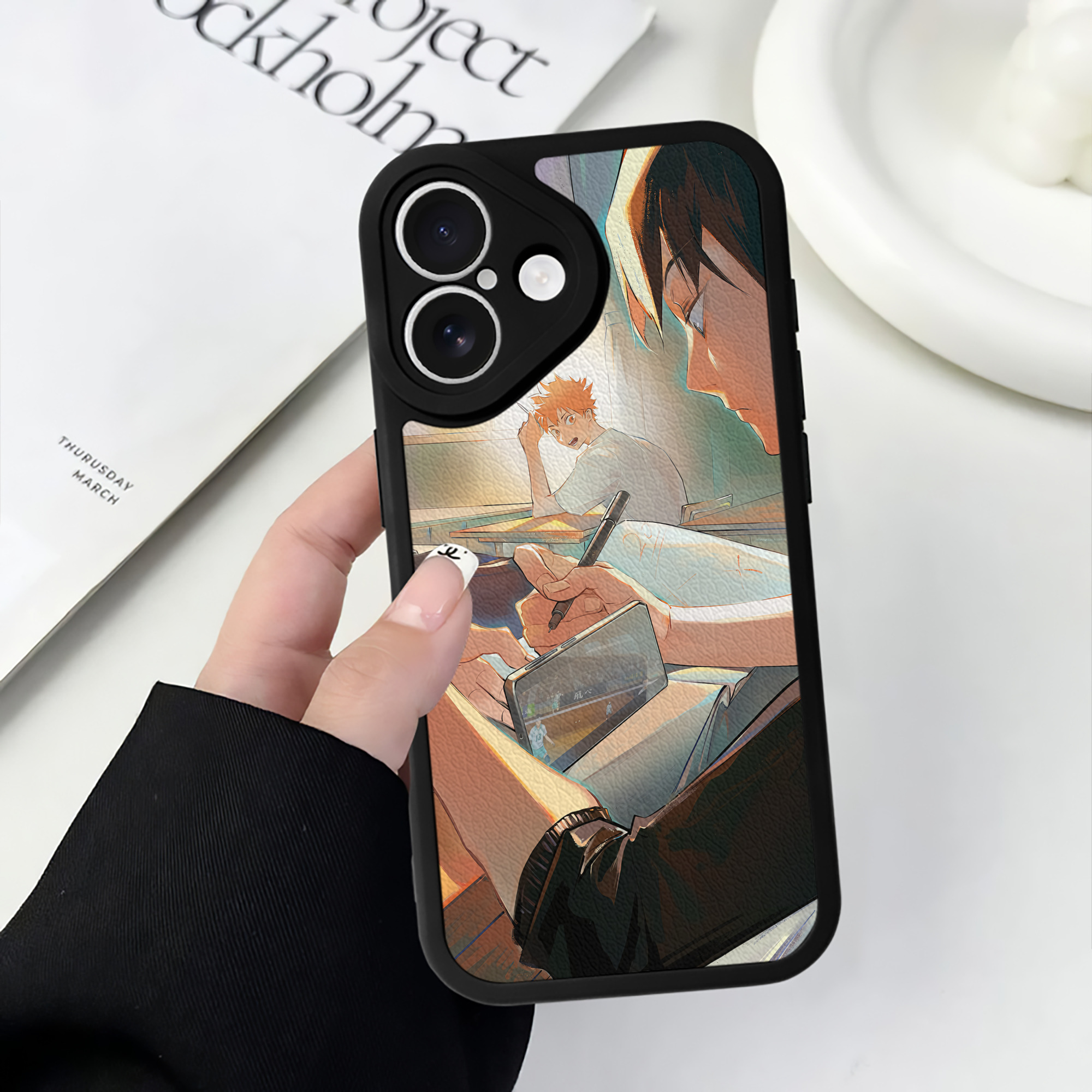 （画像用） ハイキュー!! Haikyu!! 【iPhone 16シリーズ対応】シリコンスマホケース（レザー調） 材質：シリコン